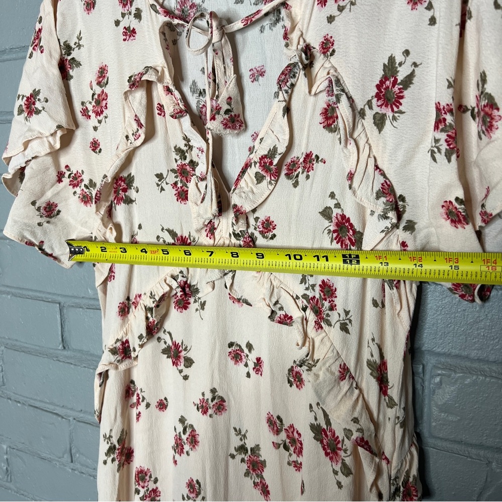Vici Floral-Print Ruffle Midi High-Low Dress Size Small - Picture 15 of 16